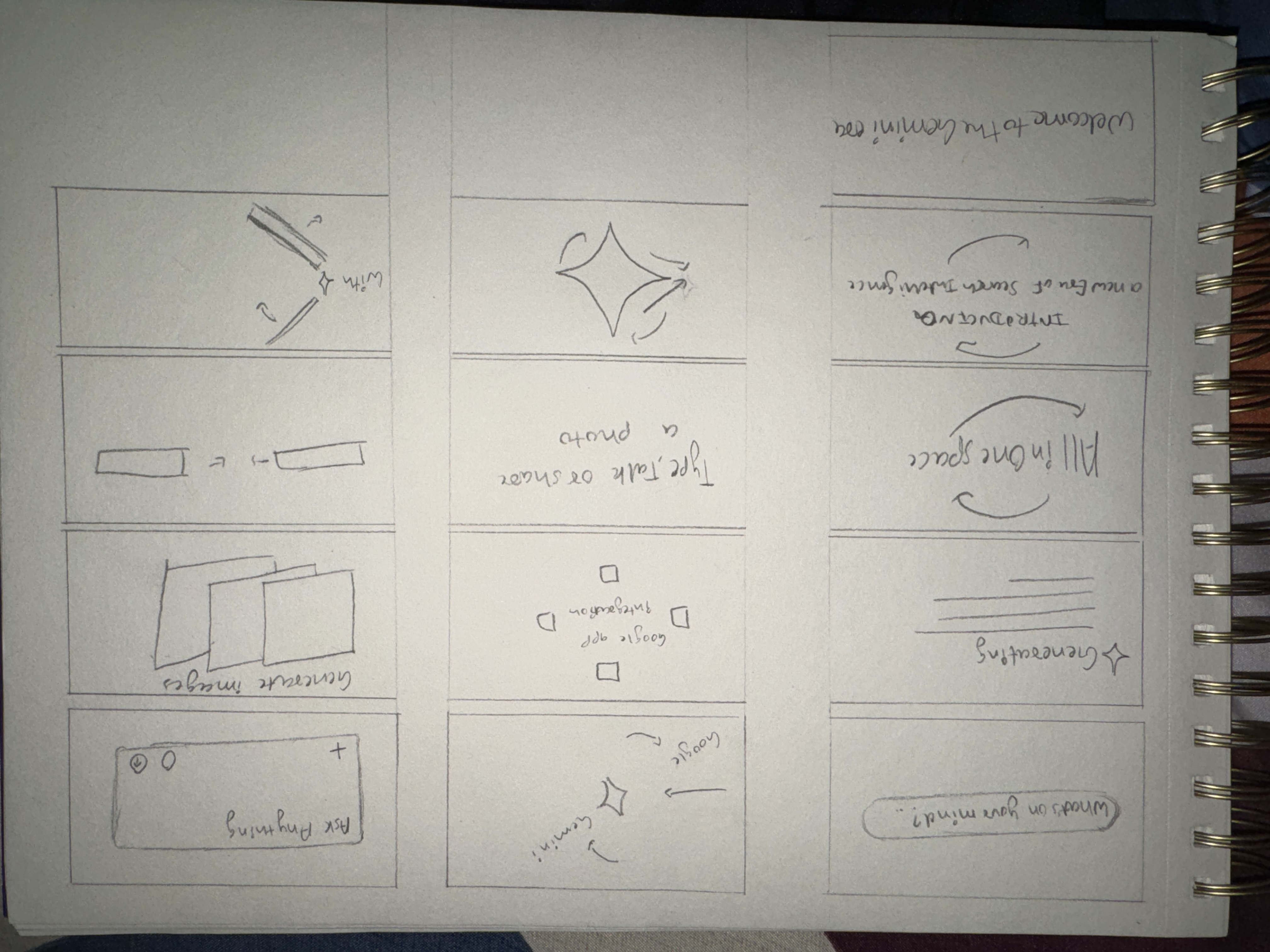 Gemini Product Promo storyboard panels